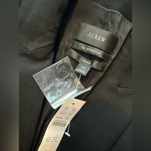 NEW J CREW Parke blazer in bi-stretch cotton Size 00 black - Picture 4 of 6